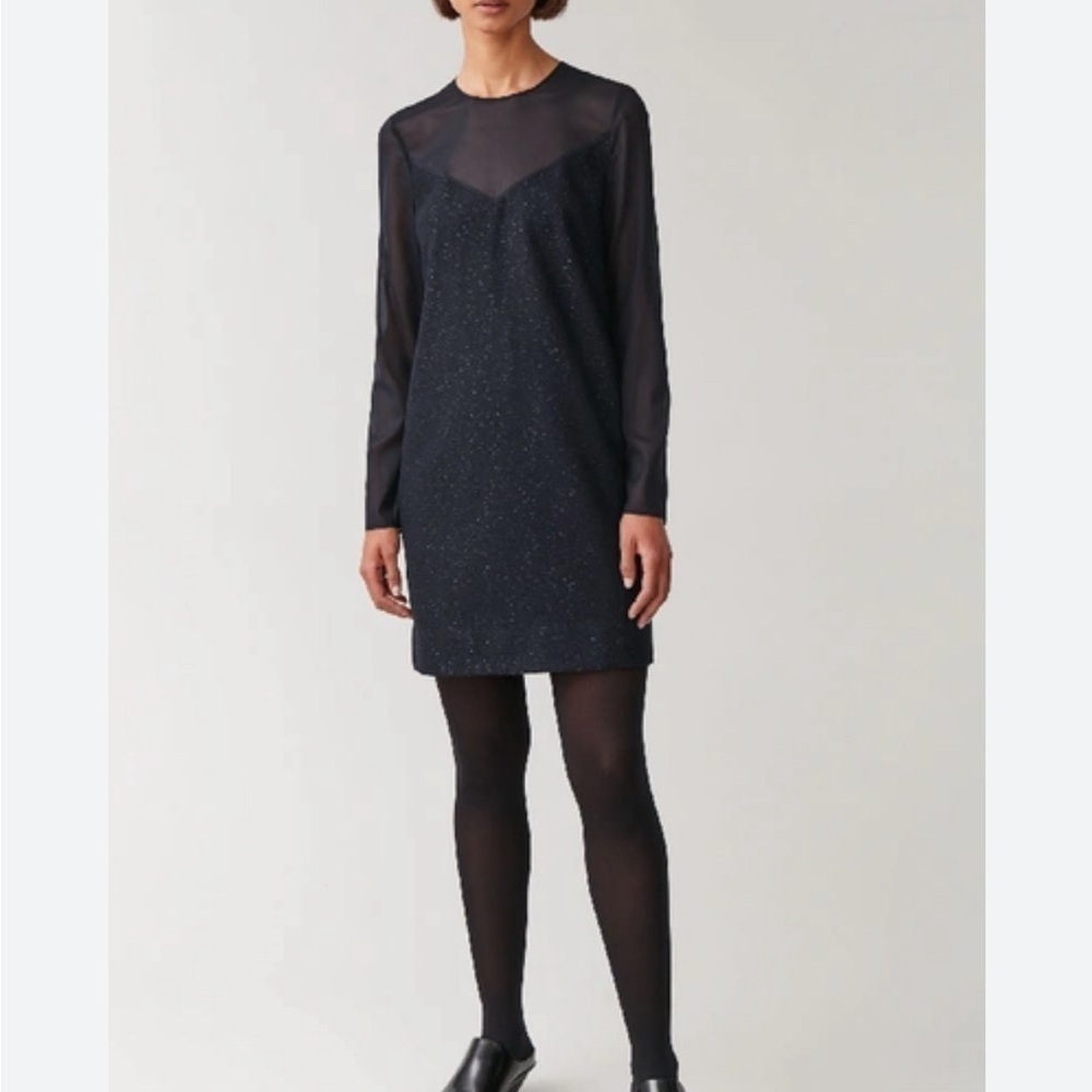 BNWOT COS Wool-mix Dress With Sheer Upper